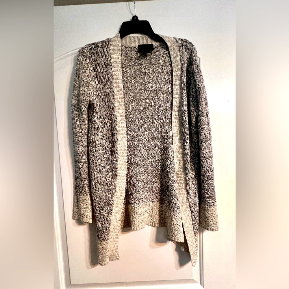 Absolutely Cardigan Women S Grey Marled Knit Open Front Layering Sweater